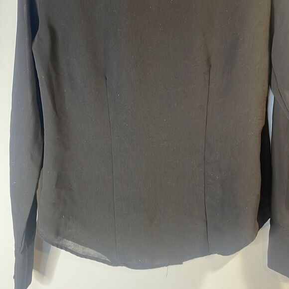 Black Sheer Button Blouse - Picture 7 of 9